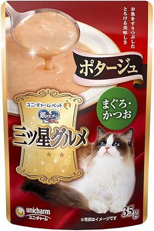 【同梱】【80個セット】 ユニ・チャーム 銀のスプーン三ツ星グルメパウチポタージュまぐろ･かつお35g