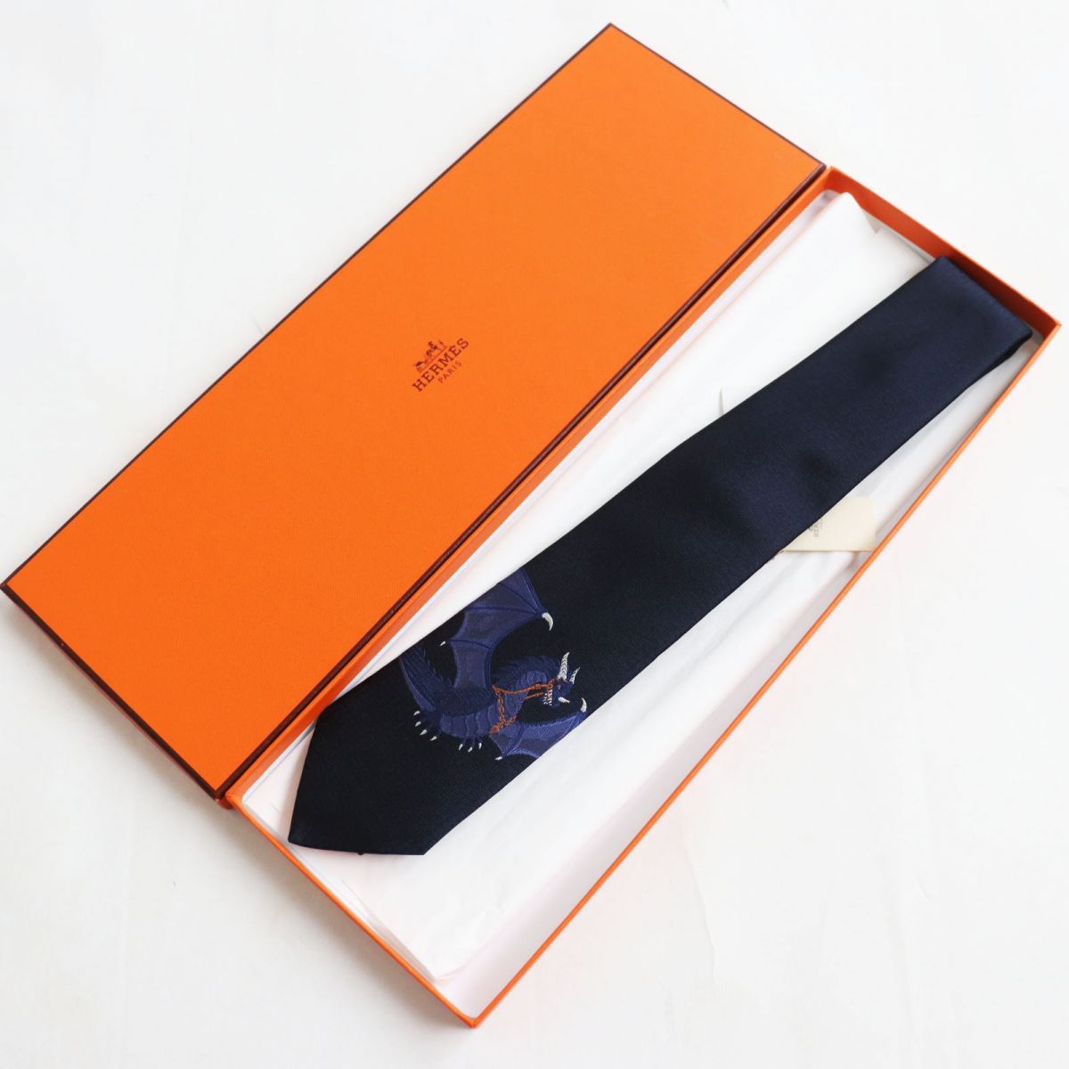 未使用○HERMES エルメス ヘヴィシルクタイ Dragon Flash