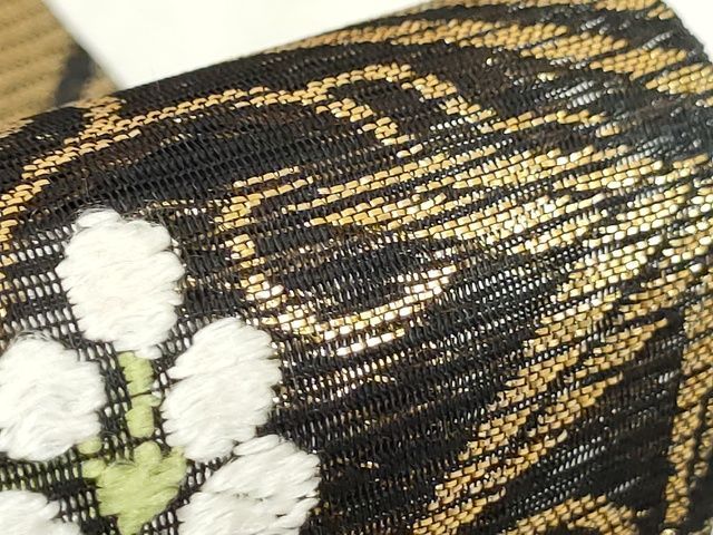 平和屋本店□極上 夏物 西陣 河合美術織物謹製 六通柄袋帯 唐織 花菱文  