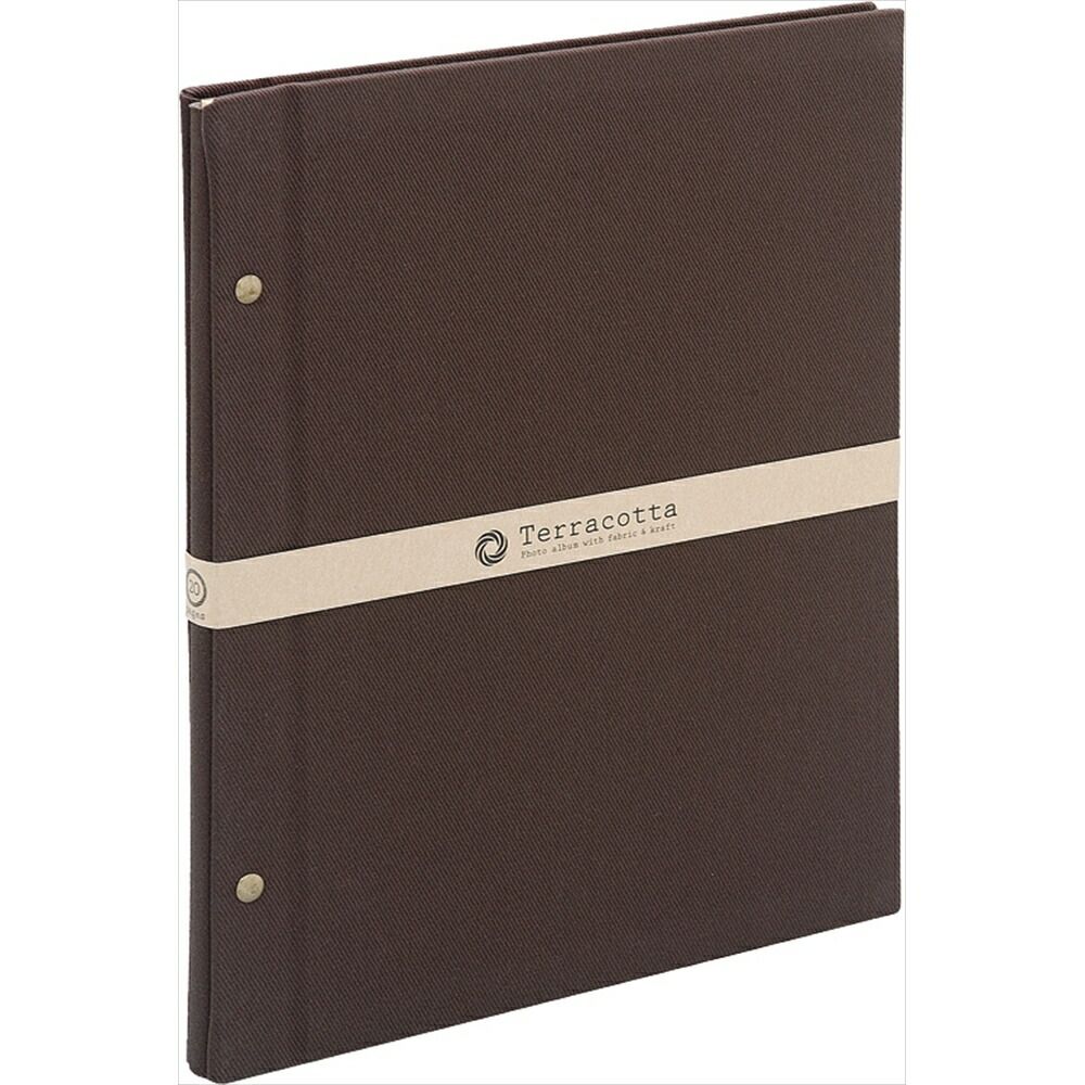 （まとめ買い）ナカバヤシ テラコッタ 外ビス式アルバム A4 プラコート台紙(クラフト) ブラウン TER-A4F-160-BR 【3冊セット】