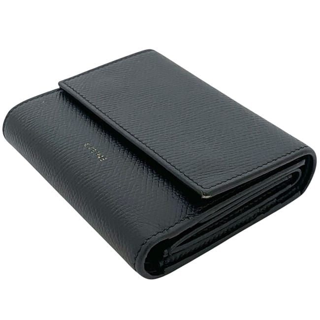 セリーヌ 三つ折り 財布 ブラック 10B573BEL 美品 レザー 中古