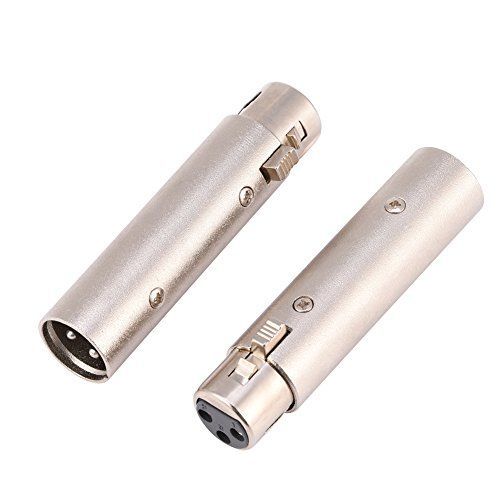 3ピンXLRオス - メス オーディオマイクマイクアダプタコネクタ 耐ノイズ 高い導電性 超耐久性 XLR 3ピンコネクタ 2本セット