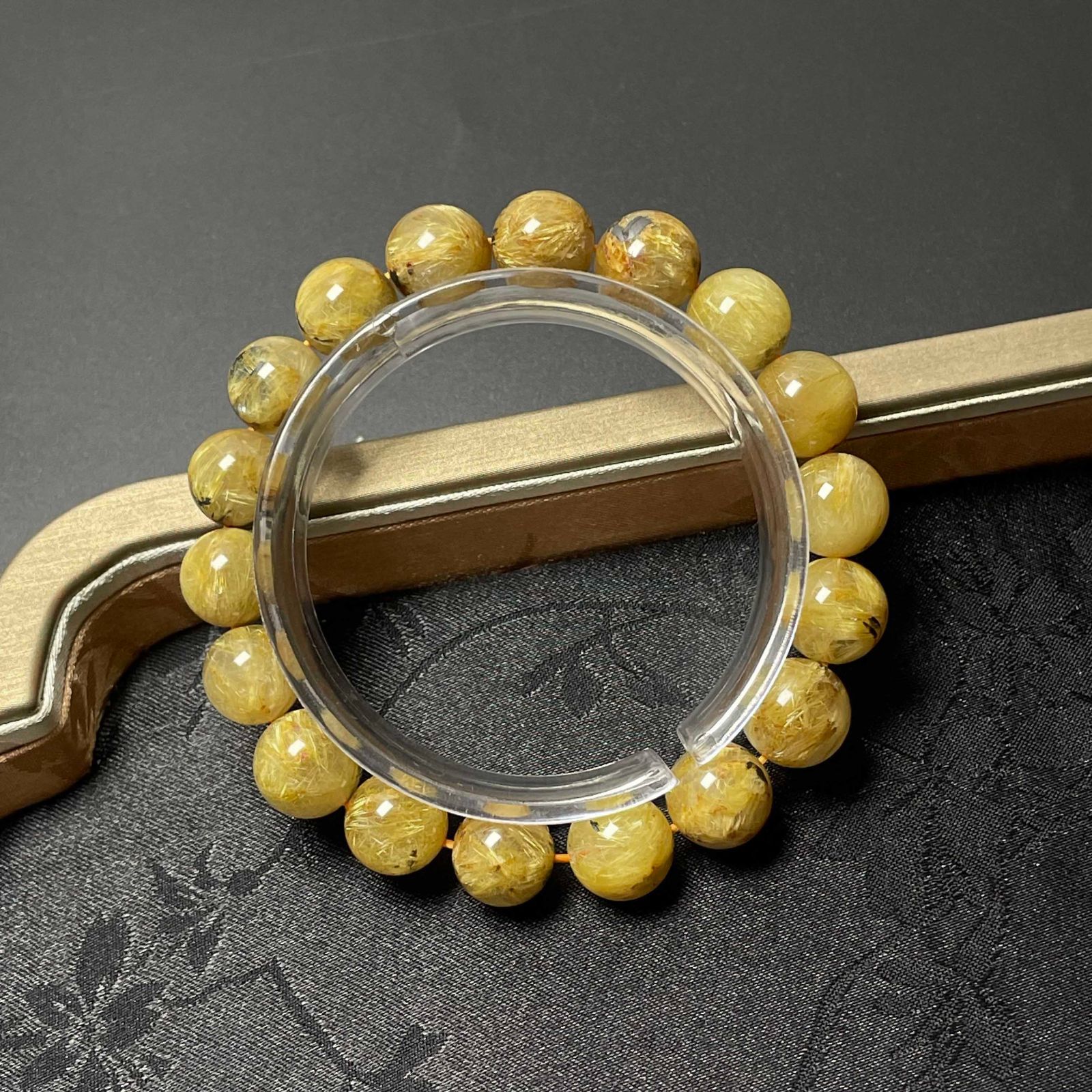 良質  上品 EU製 ☆太陽花タイチンルチル☆黄金針水晶 金運 開運 アクセサリー