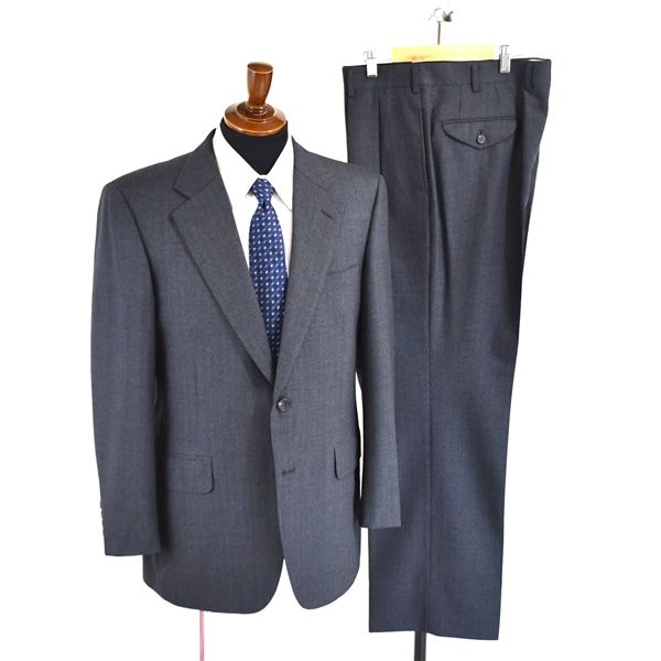 5TD043 バーバリー Burberrys 2つボタン シングル スーツ AB6 | L ダークグレー ストライプ 袖口4つ釦 ツータック BBD51-524-07 メンズビジネス 202504