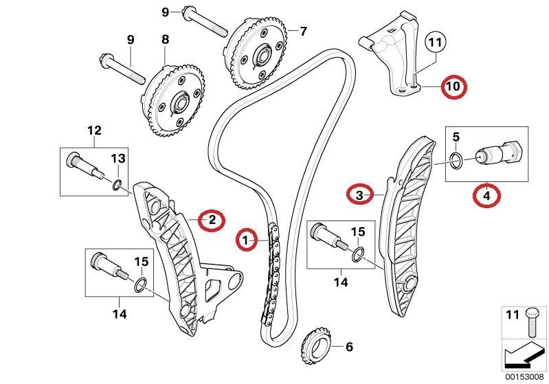 BMWMINI タイミングチェーンキット 対策済 R55 56 ONECooper CooperS 後期 11317607551 11317577301 11317577631 11318618318 11317533879
