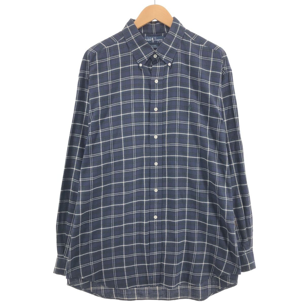 古着 ラルフローレン Ralph Lauren BLAIRE 長袖 ボタンダウンチェックシャツ メンズXL/eaa396697