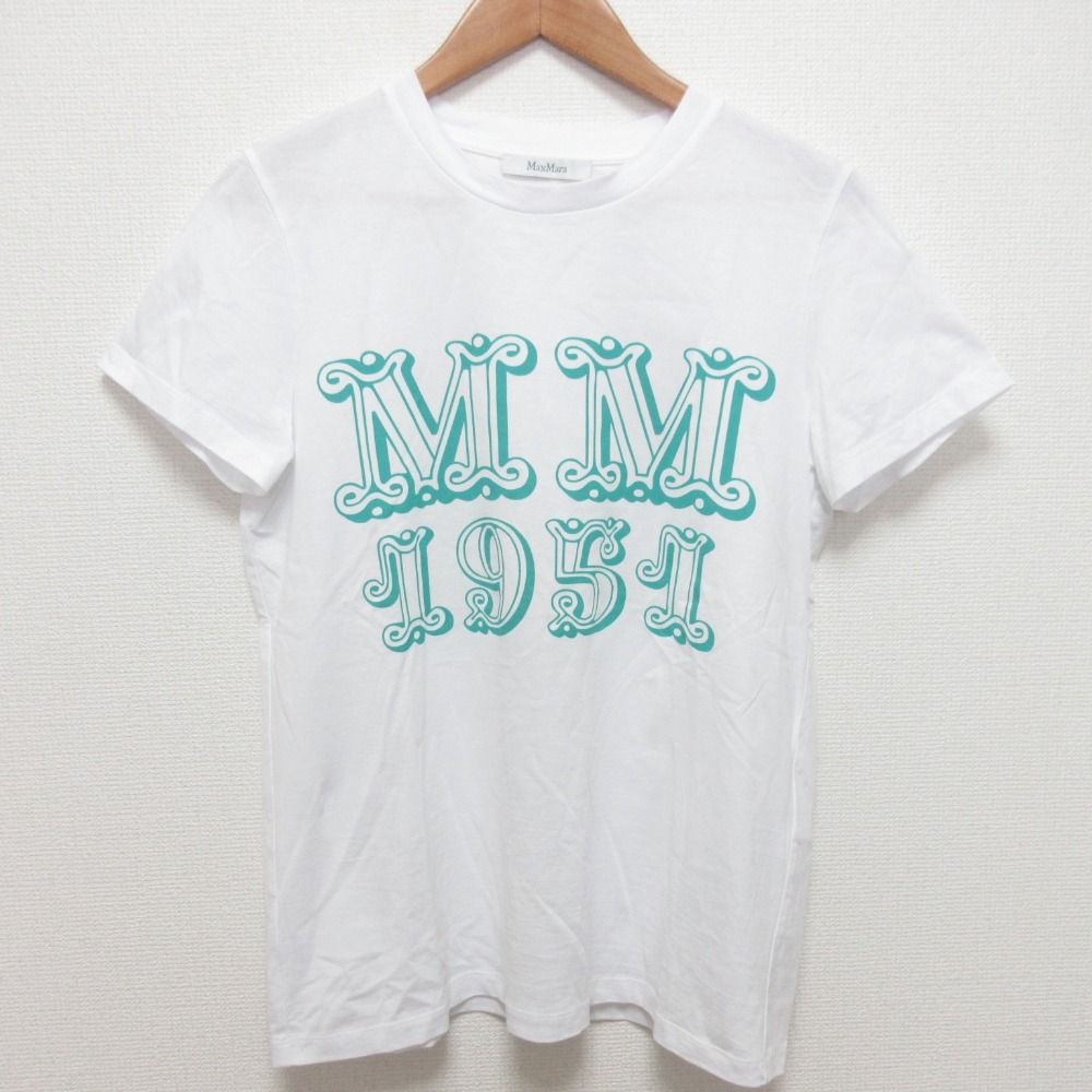 23SS Max Mara マックスマーラ MINCIO クルーネック ジャージー 半袖 Tシャツ サイズM ホワイト レディース 古着
