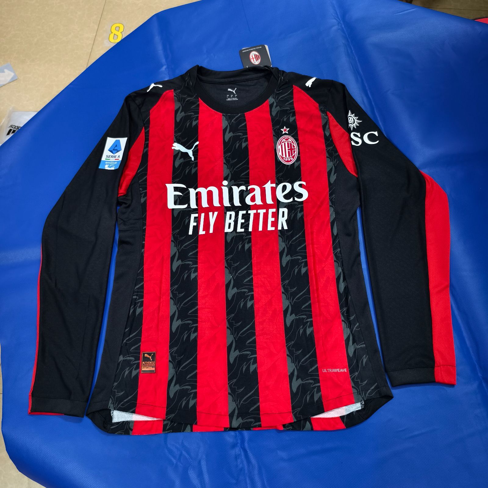 ACミラン　25-26 オーセンティック　ユニフォーム　ホーム　 Lサイズ 25-26 ACミラン ホームユニホーム （背番号名もカスタマイズ可能） 25