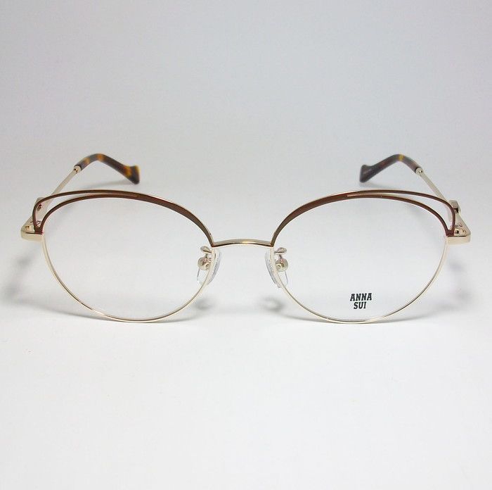 ANNA SUI アナスイ レディース 眼鏡 メガネ フレーム サングラス 60-9031-2 度付可 ブラウン ライトゴールド