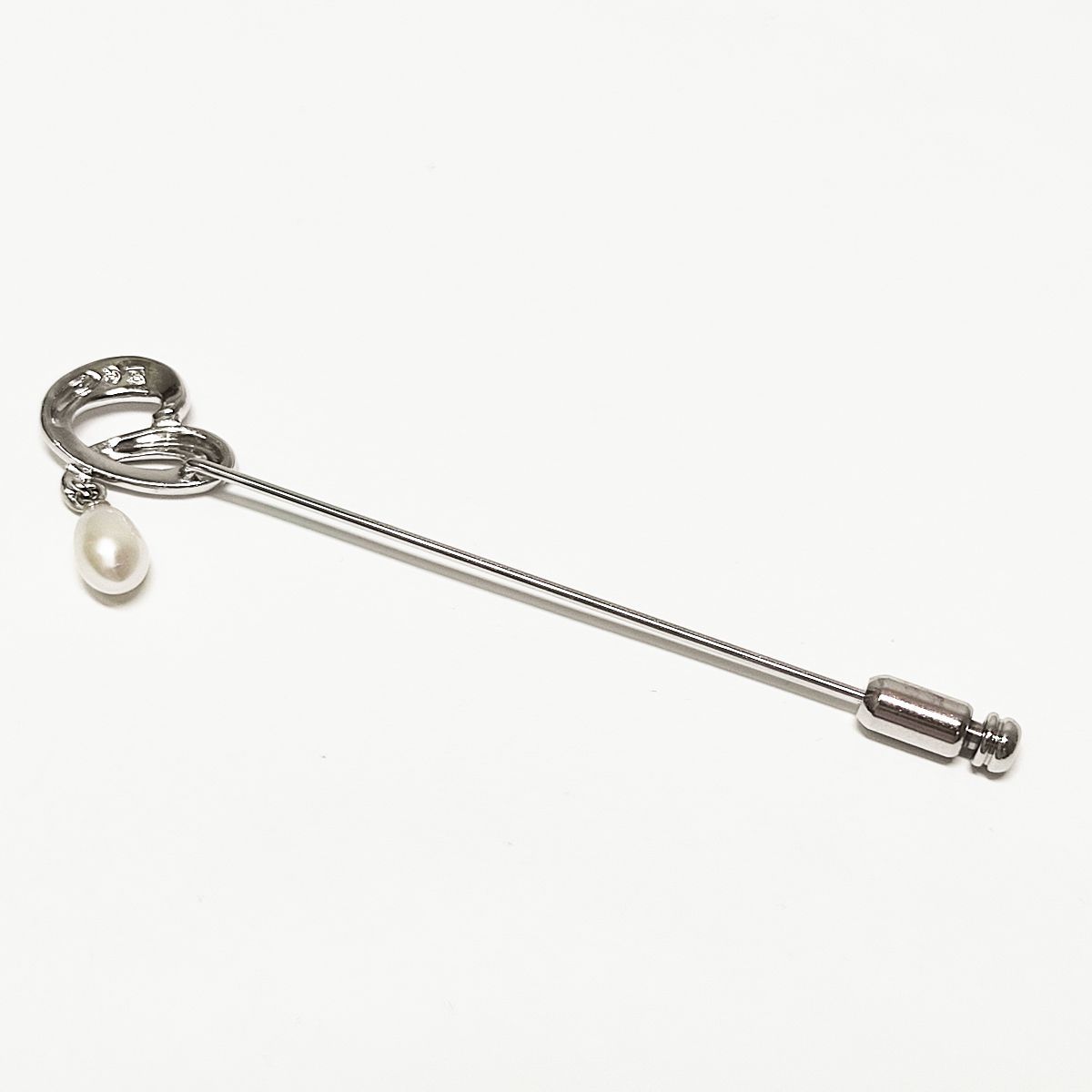 美品　TASAKI ブローチ　パール　6mm シルバー　ウイングモチーフ TASAKI】タサキ パール・ピンブローチ イニシャル A SILVER刻印