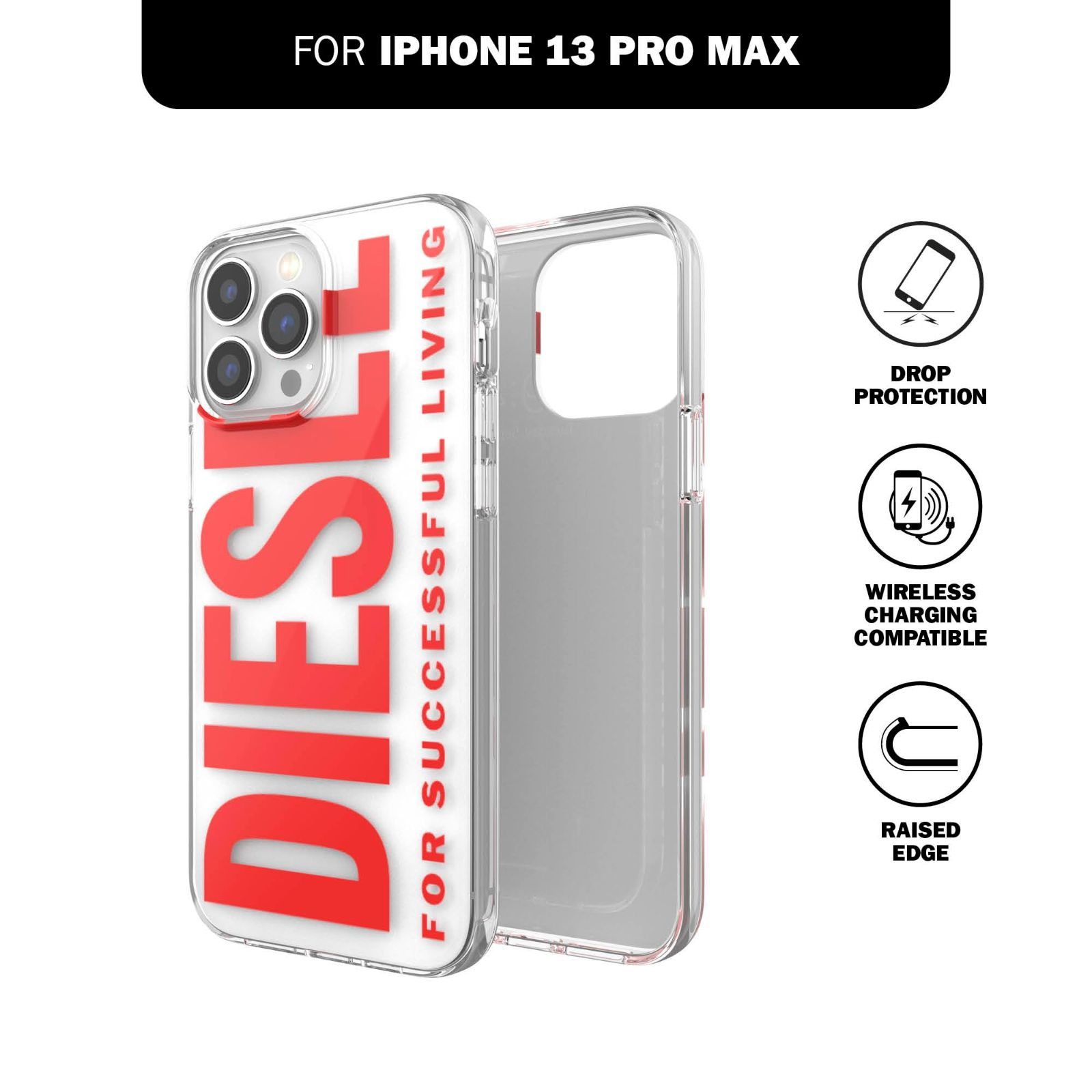 DIESEL iPhone 13 Pro Max 6.7インチ ケース スマホスタンド カードケース付きハンドストラップセット