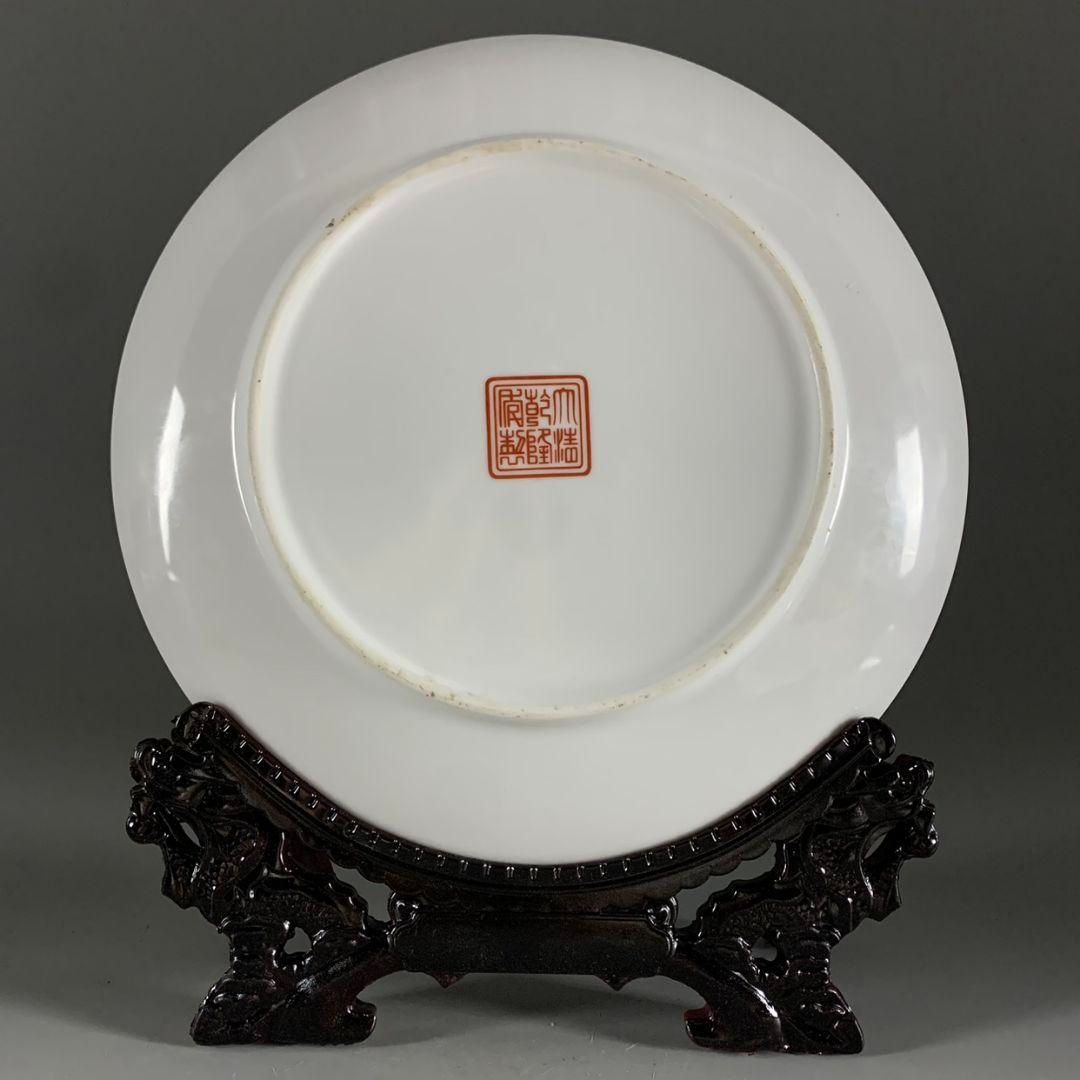 蒔金龍紋タンカ風水磁盤置物 景徳鎮 陶磁器 装飾品 現代工芸品