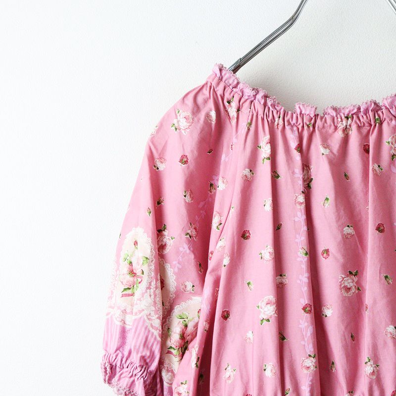 ピンクハウス ローズガーデナー ワンピース 美品 2021SS ピンクハウス PINK HOUSE ローズガーデナープリントミディ