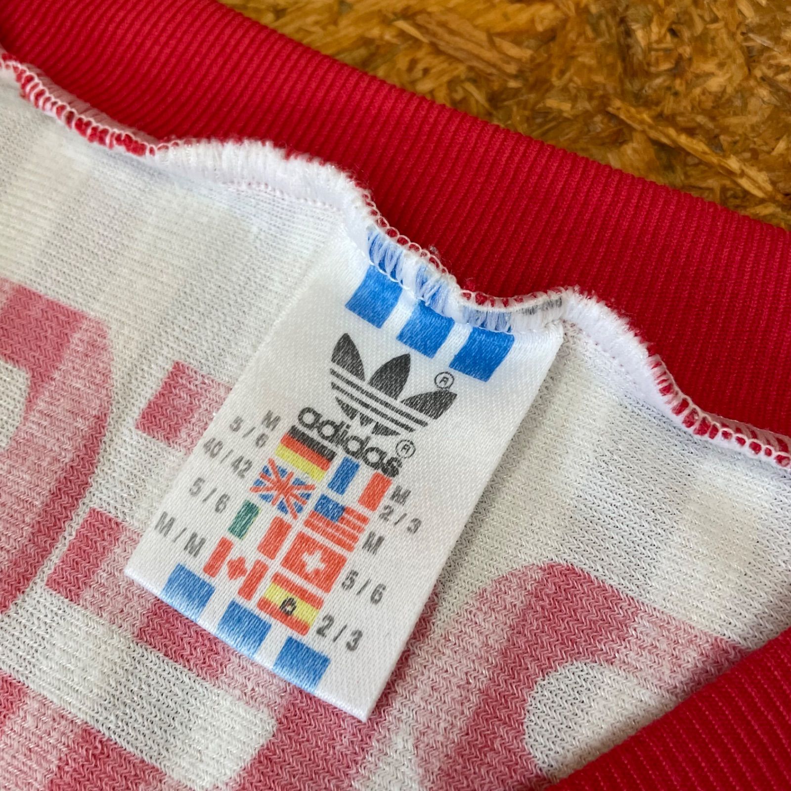 adidas 80s〜90s ゲーム シャツ M〜L 万国旗タグ　ビンテージ adidas 80s〜90s ゲーム シャツ M〜L 万国旗タグ ビンテージ