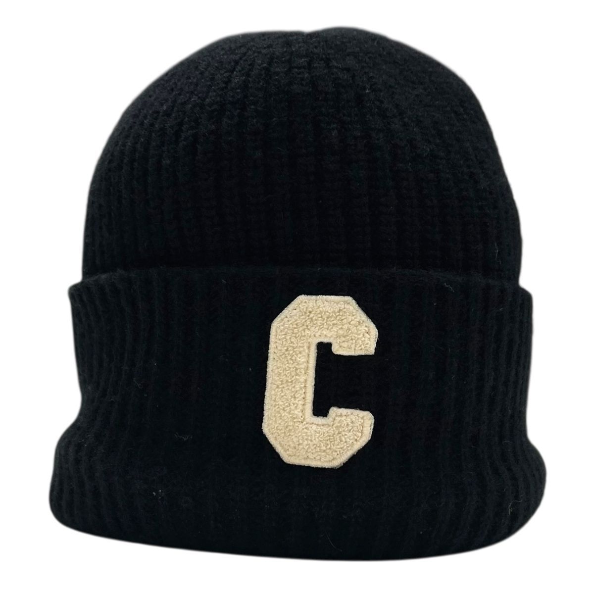 CELINE ニット帽　ブラック CELINE（セリーヌ） 【未使用】 ニット帽 ブラック ビーニー ニット