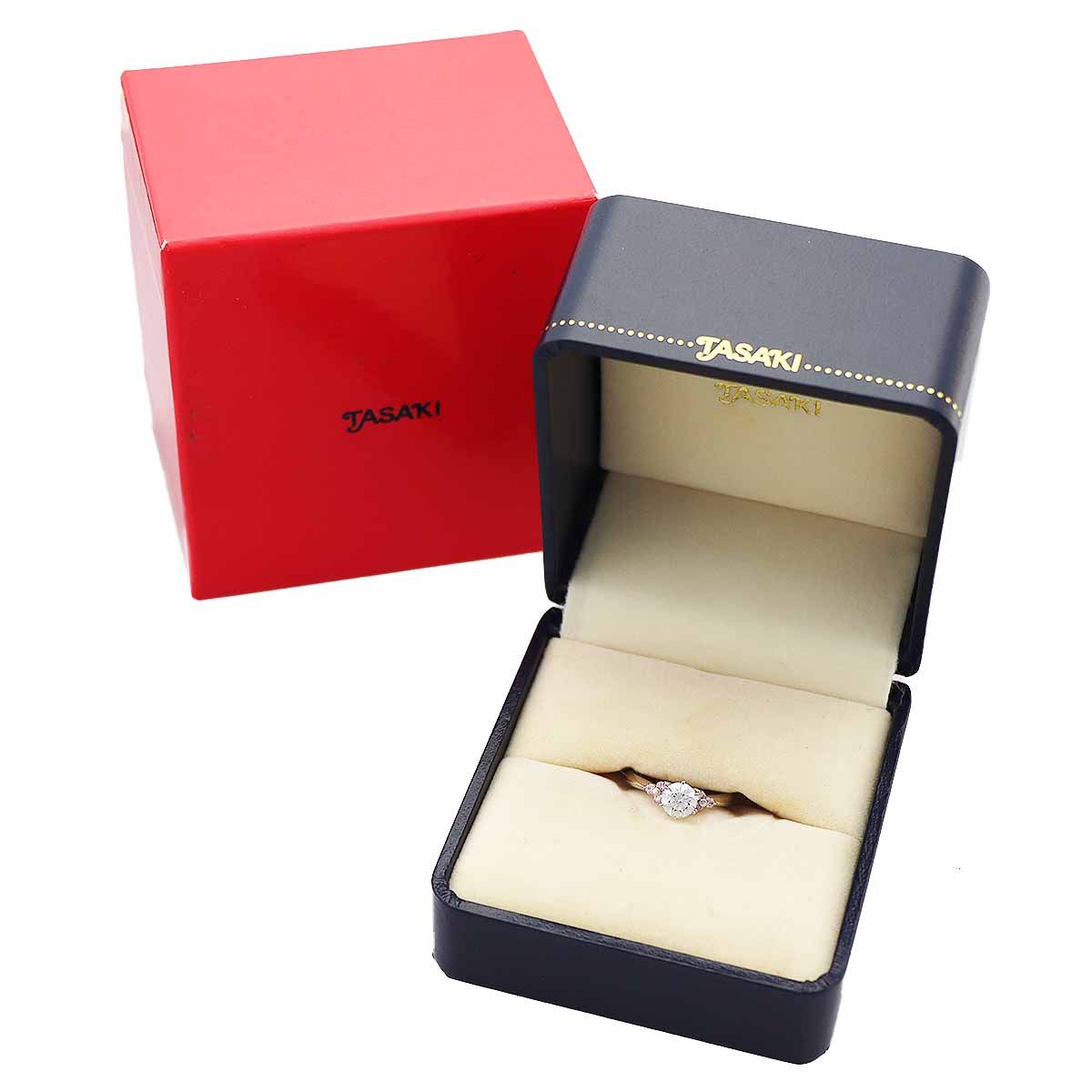 【超美品】TASAKI/VS1ダイヤモンド1.015CT（3石）PT900リング TASAKI タサキ ダイヤモンド(0.62ct G-VVS1-3VG)ピンク