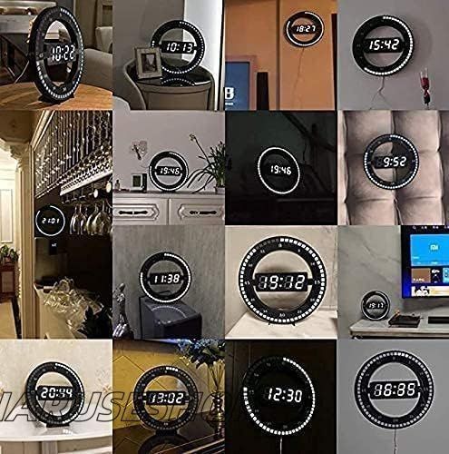 デジタル壁掛け時計LEDディスプレイデスクトップテーブルクロック発光照明装飾24時間表示スマート感作ディスプレイ旅行や家庭用の家の装飾