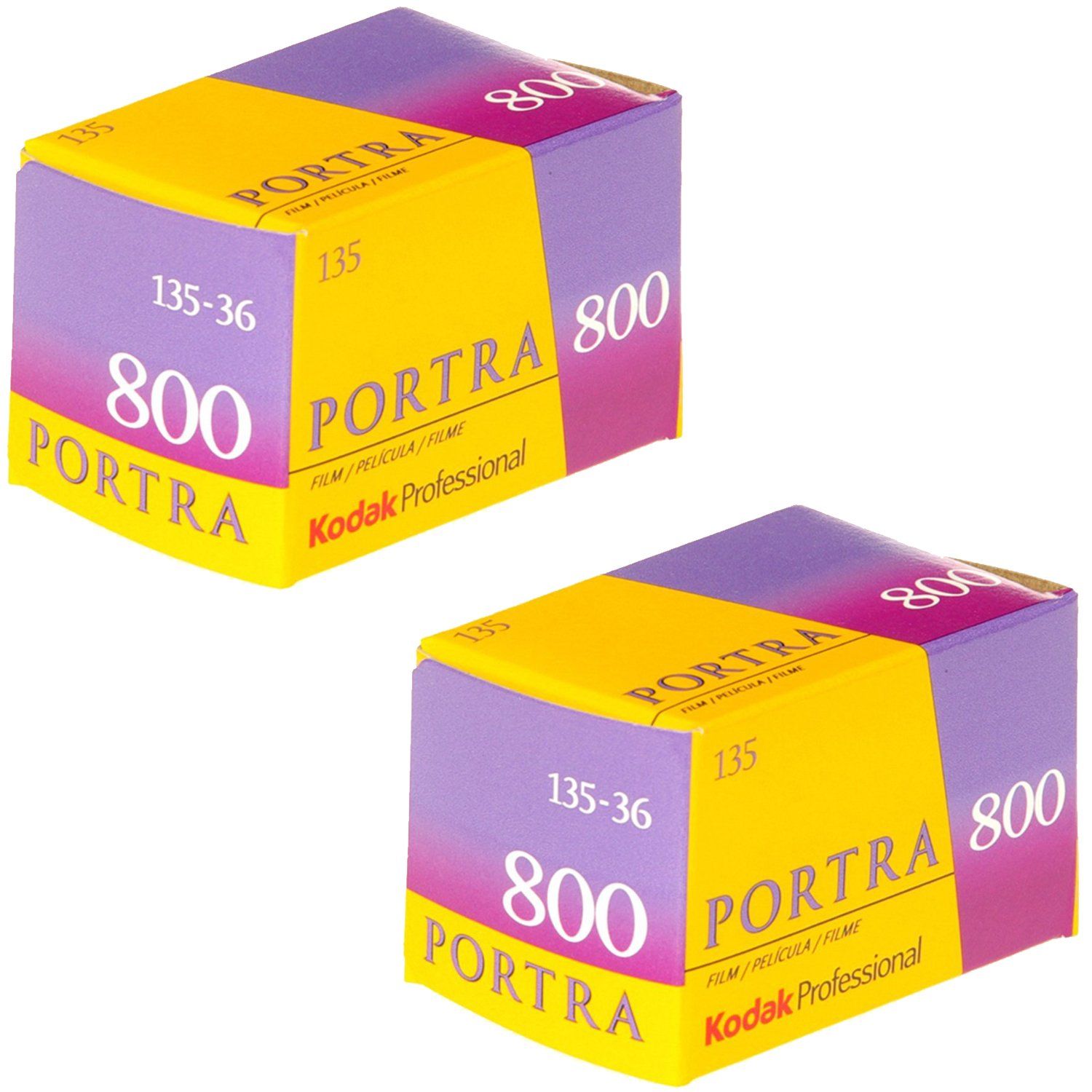 Pack of 2 Kodak 145 1855 Professional Portra 800 Color Negative Film ISO 800 35mm 36 Exposures 2 Pack