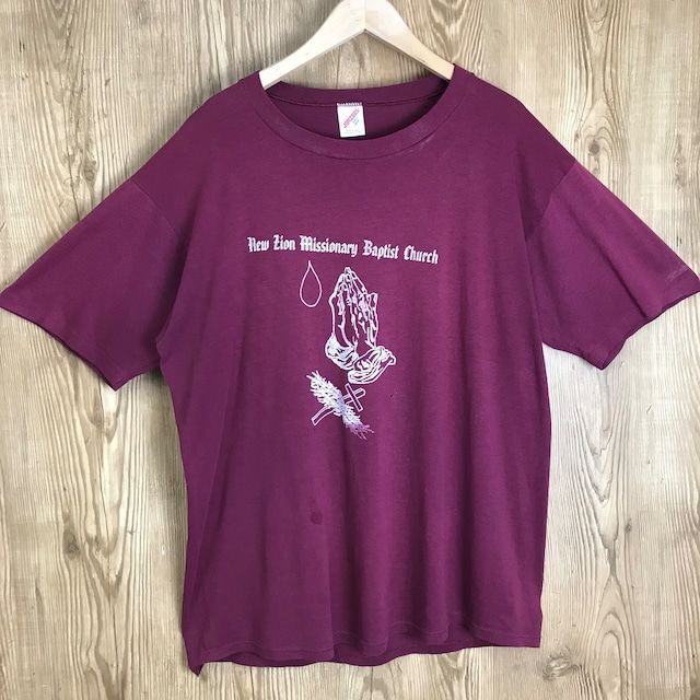 USA製 90s VINTAGE New Zion Missionary Baptist Church GOOD DESIGN プリント T-sh Tシャツ メンズ XXLサイズ  90年代 古着 e24060317