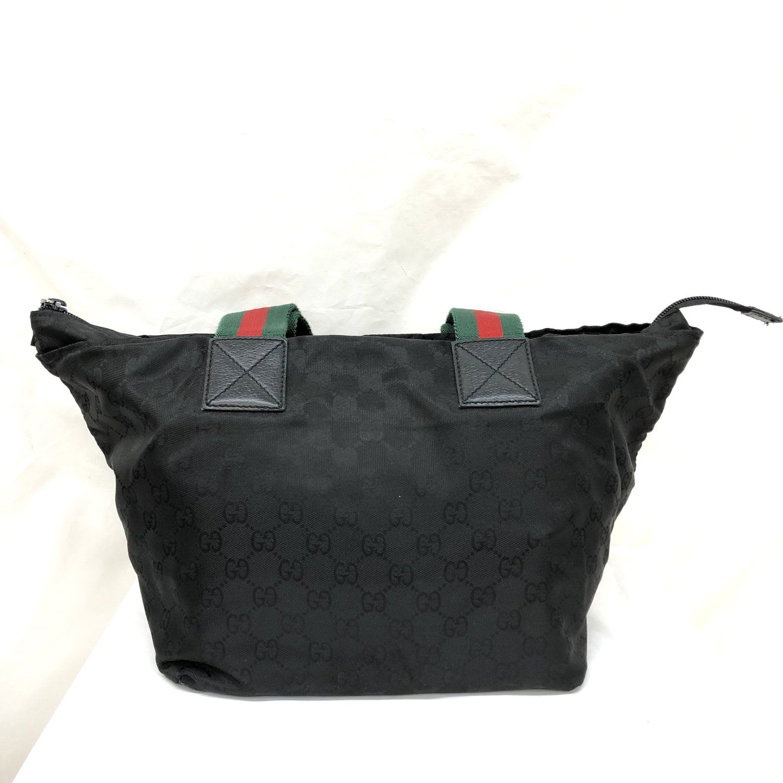 GUCCI グッチ トートバッグ GGキャンバス シェリーライン　ブラック GUCCI グッチ GGキャンバス シェリーライン ブランドオフ レザー