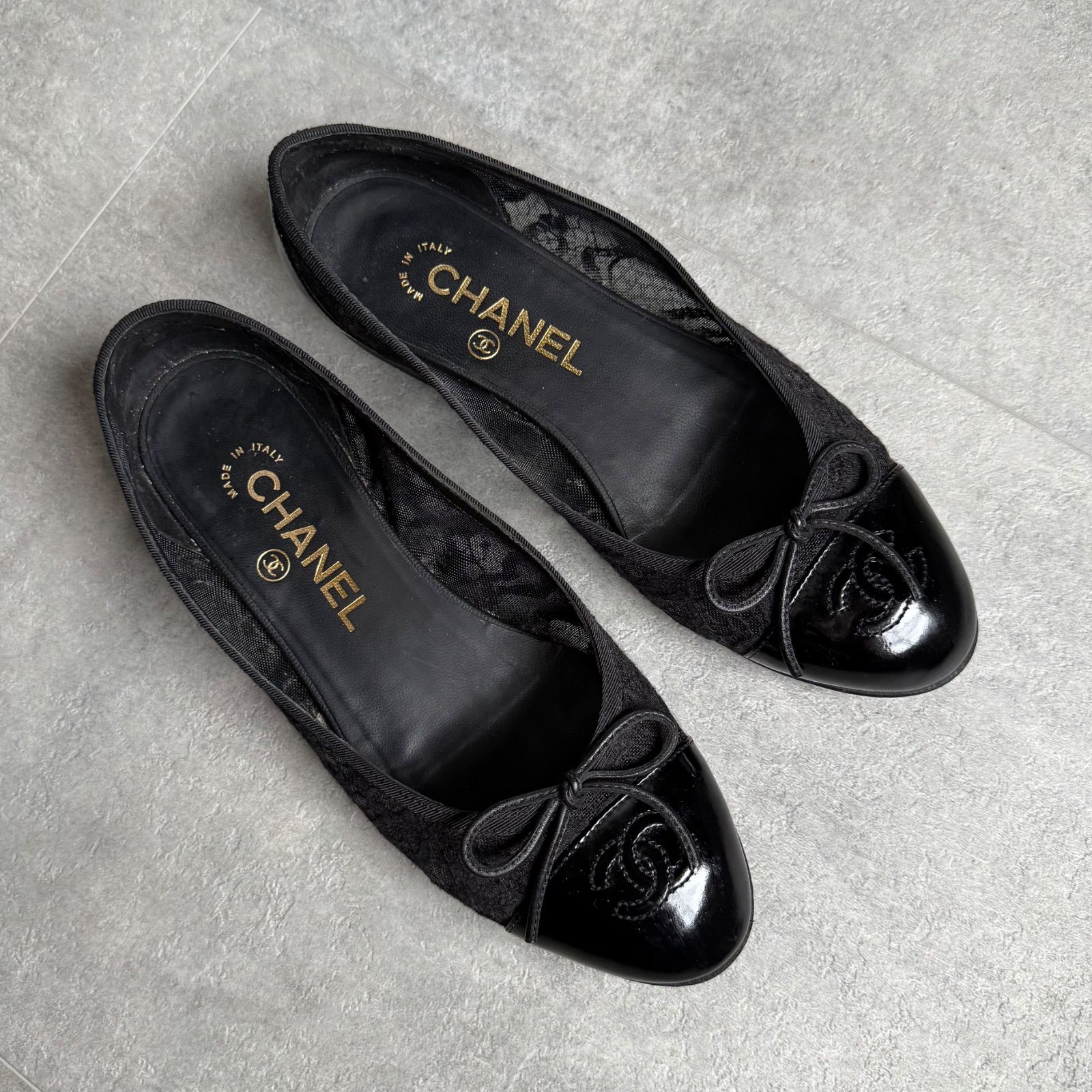 CHANEL シャネル バレエシューズ リボン パンプス バレリーナ フラット