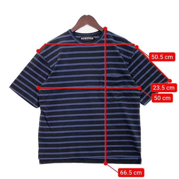 【美品】AUBERGE　オーベルジュ　ORLAND　長袖カットソー　Tシャツ　紺 美品】AUBERGE オーベルジュ ORLAND 長袖カットソー Tシャツ 紺