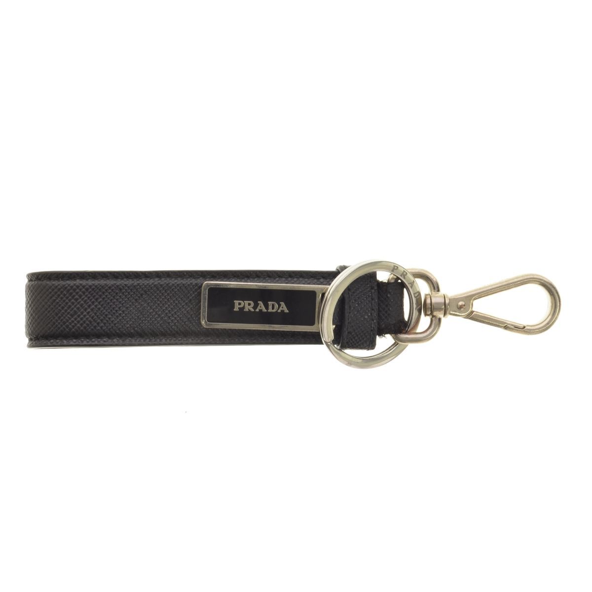 PRADA】2PP709 PORTACHIAVI PELLE NERO サフィアーノ キーリング