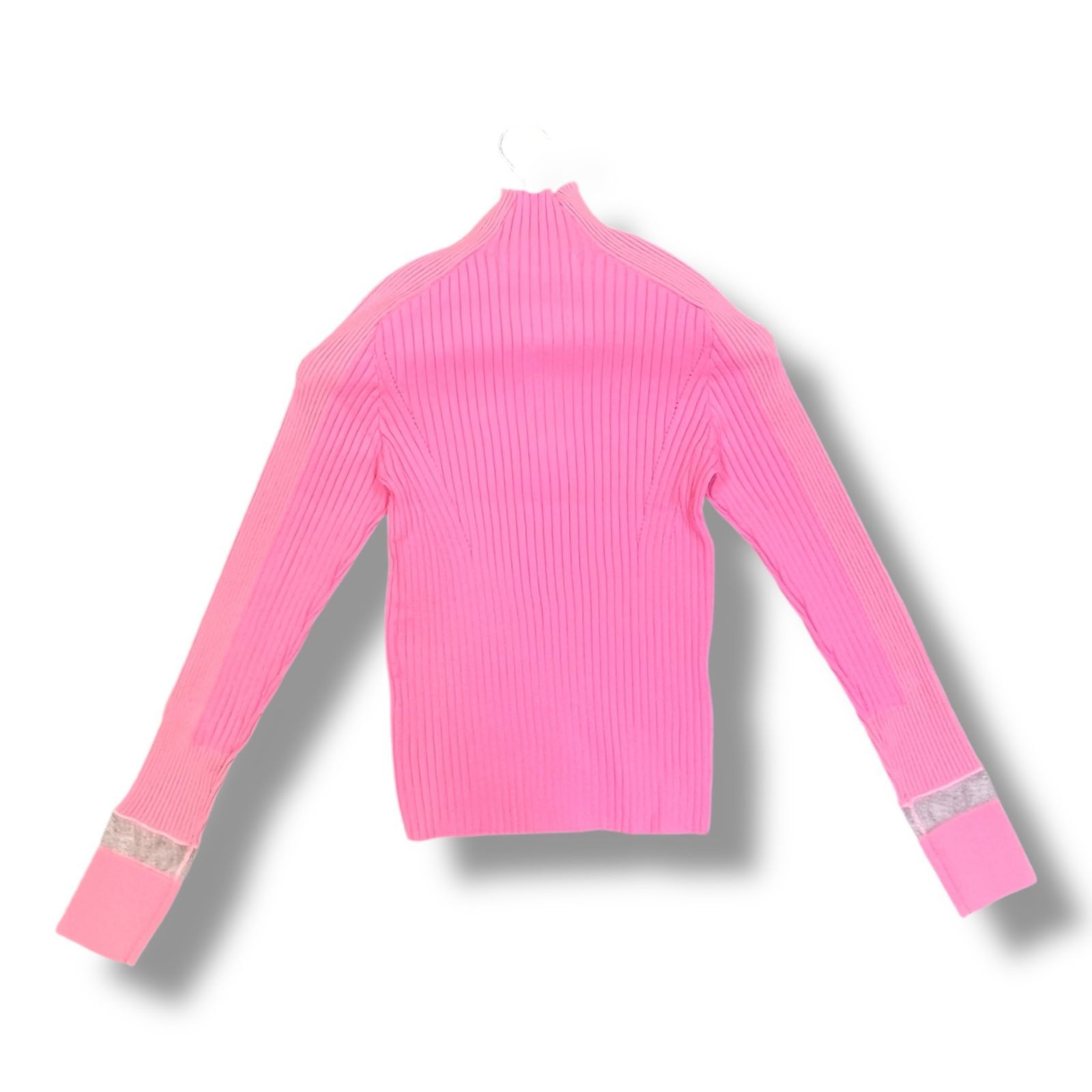 【LITMUS】(値下げ)リブタートルネック / ピンク ✖︎ グレー 参考上代17600円 未使用品 PRANK PROJECT Sheer Trim Ribbed