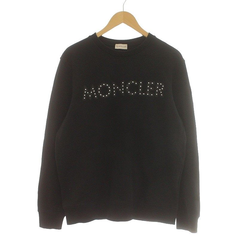 MONCLER ブラックスウェット トレーナー、異素材、M MONCLER ブラックスウェット トレーナー、異素材、M 異素材