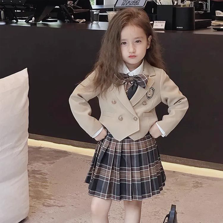 入学式 スーツ 女の子 キッズ 3点セット フォーマルスーツ 子供スーツ キッズスーツ 子供服 ジャケット プリーツスカート 長袖 入園スーツ 制服 卒業式 入園式 発表会 フォー ali 1471