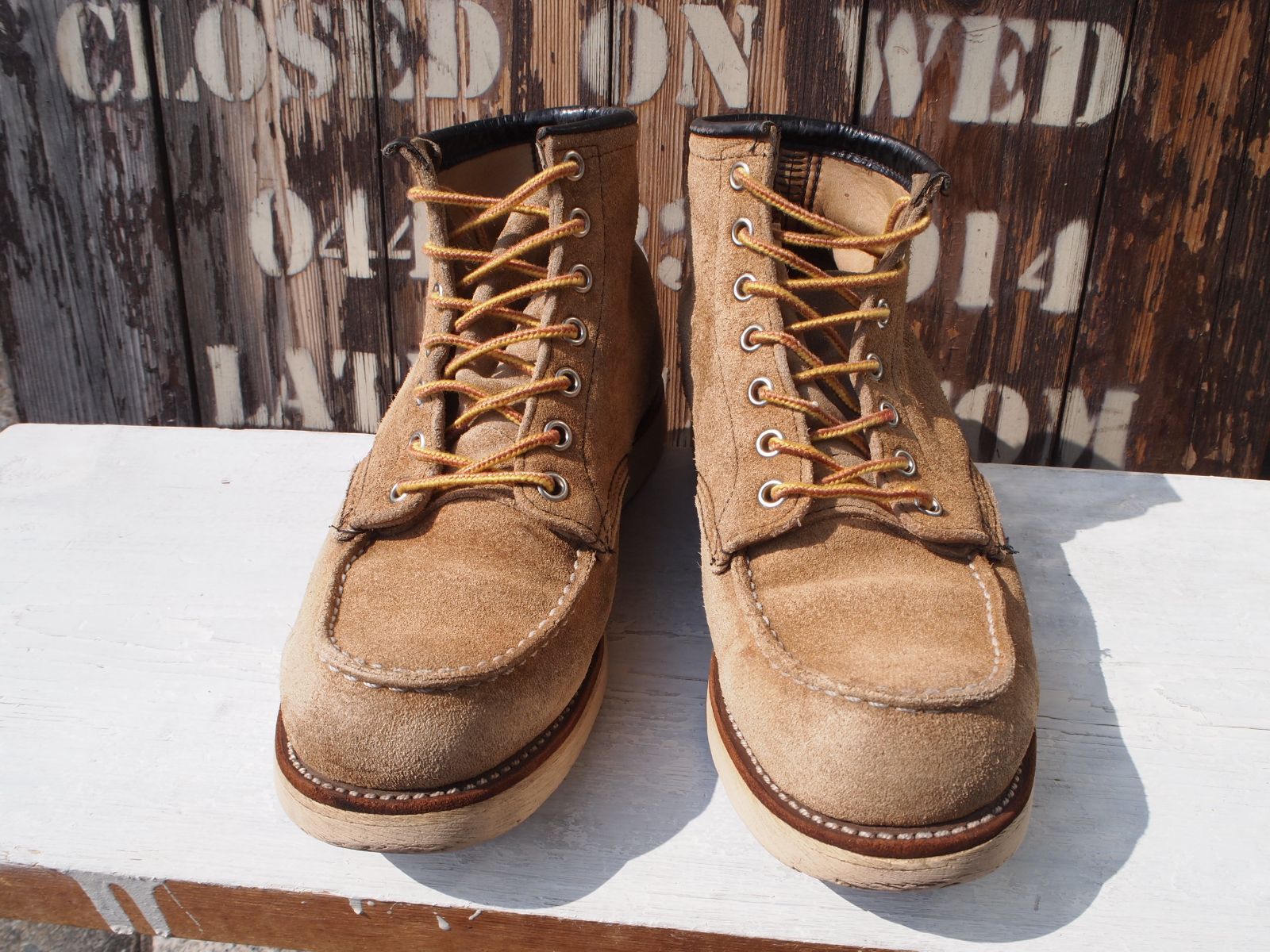 RED WING モックトゥ スウェード ブーツ 7 ベージュ 靴 Redwing Irish