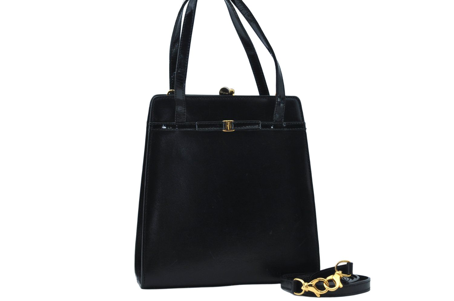 Salvatore Ferragamo フェラガモ ヴァラ リボン レザー エナメル 2Way