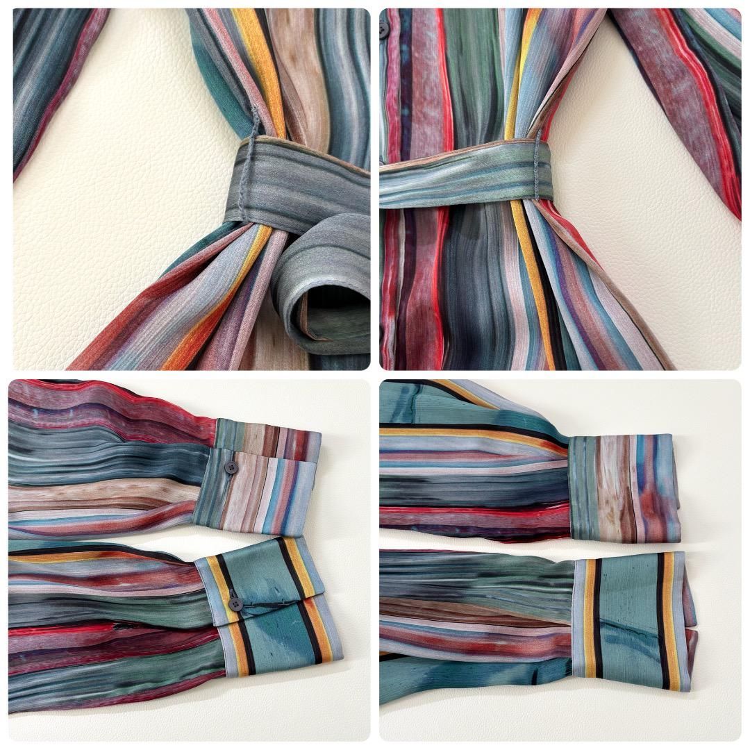 ロングシャツワンピース 共布ベルト付