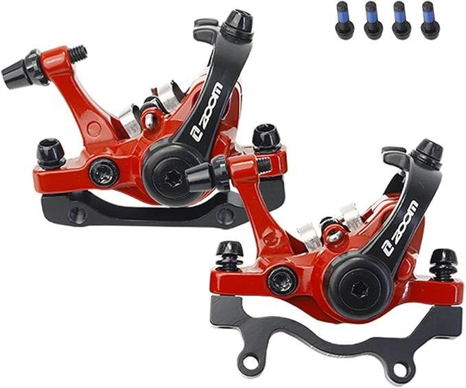【在庫処分】GZOSC ZOOM自転車ディスクブレーキ キャリパー 引っ張っ機械式 マウンテンロードMTBバイク メカニカルキャリパー ディスクブレーキ サイクリング コンポーネント部品 交換 アクセサリー アルミニウム合金 前後セット
