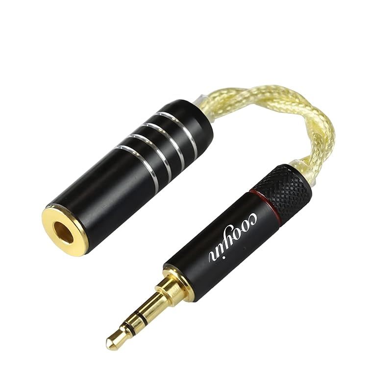 cooyin 変換ケーブル イヤホンジャック 変換 3.5mm オス - 4.4mm メス Litz Wire 銀メッキ単結晶銅導体 金メッキ イヤホン ヘッドホン アンプ オーディオプレーヤー等に適用 1