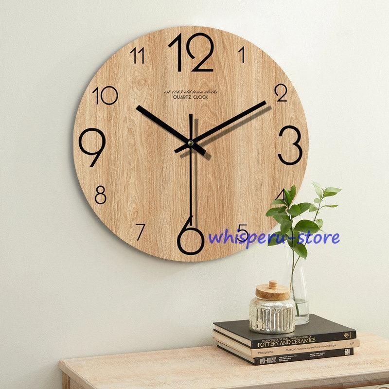 掛け時計 壁掛け時計 振り子 木製 おしゃれ 天然木 無垢 文字盤なし