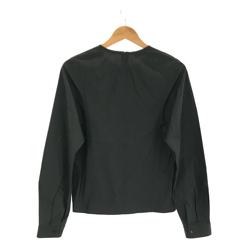 【美品】  DRIES VAN NOTEN / ドリスヴァンノッテン | コットン パネル 切替 クルーネック プルオーバー ブラウス | 36 | チャコール | レディース DRIES VAN NOTEN / ドリスヴァンノッテン | コットン パネル 切替