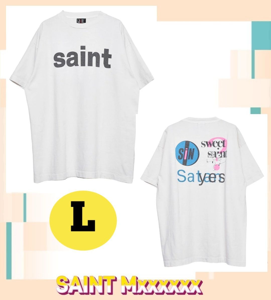 新作商品 FD_SS TEE SAINT Mxxxxxx セントマイケル トップス Tシャツ ヴィンテージ感 希少品 サイズL