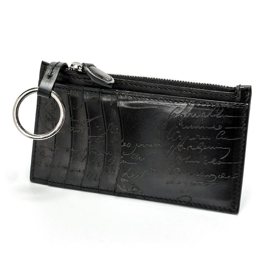 ベルルッティ / BERLUTI　カリグラフィ ジップ カードホルダー / カードケース　ヴェネチア カーフレザー　ブラック 【中古】　商品番号 S-157407