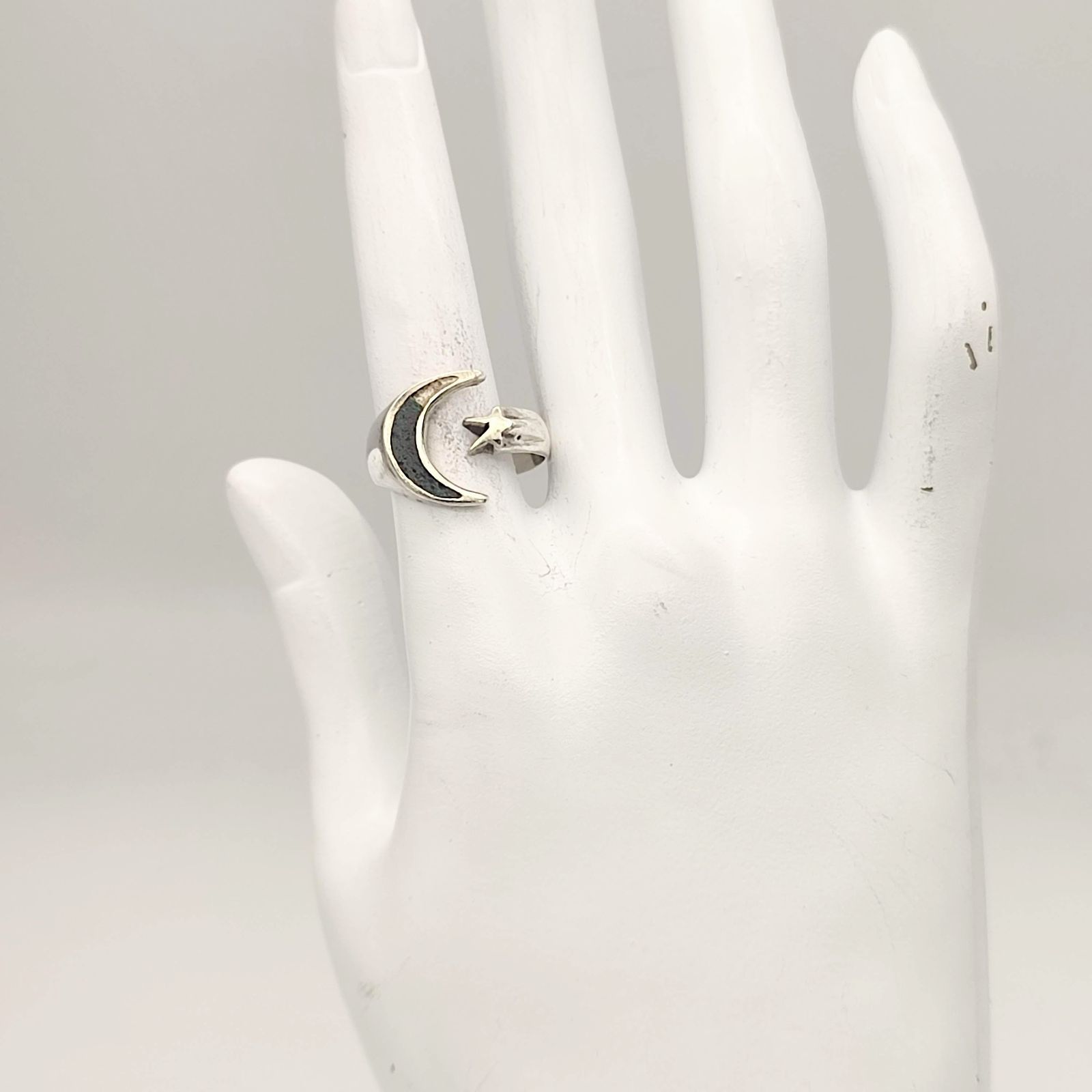 ヴィンテージターコイズ ムーンスターデザインリング シルバー925 14号 1484 シルバーリング ターコイズ ヴィンテージ SILVER925 16号