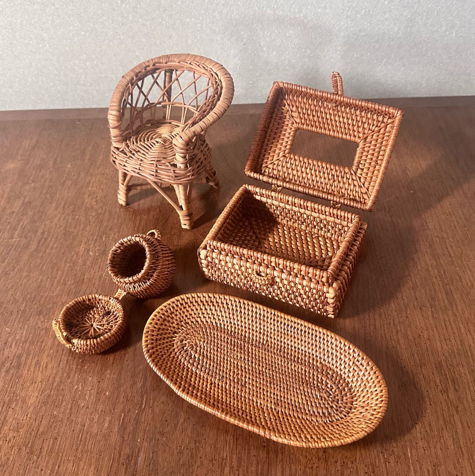 カゴバスケット小物入れ