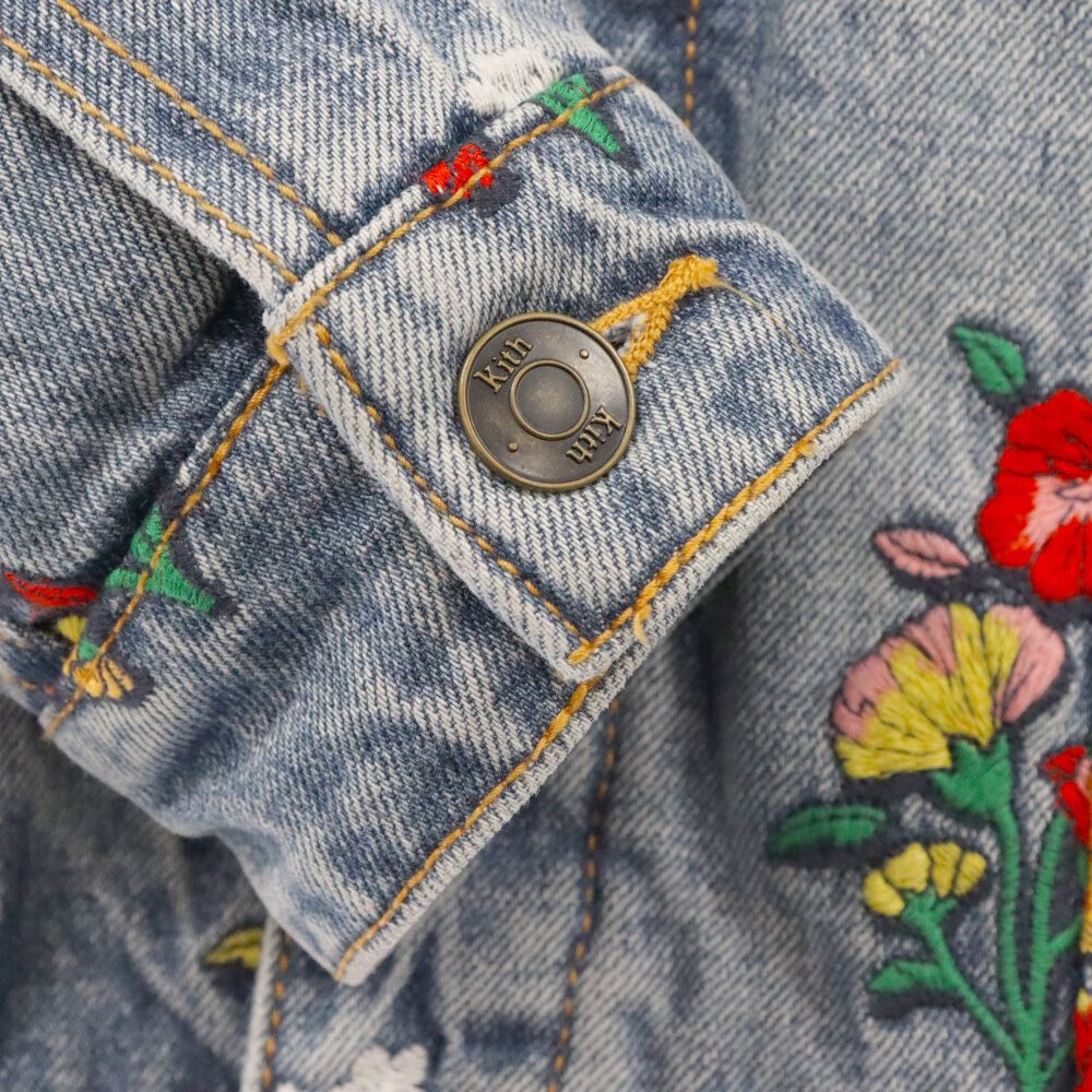 KITH (キス) フラワー刺繍 デニム ジャケット インディゴ 22‐021‐060