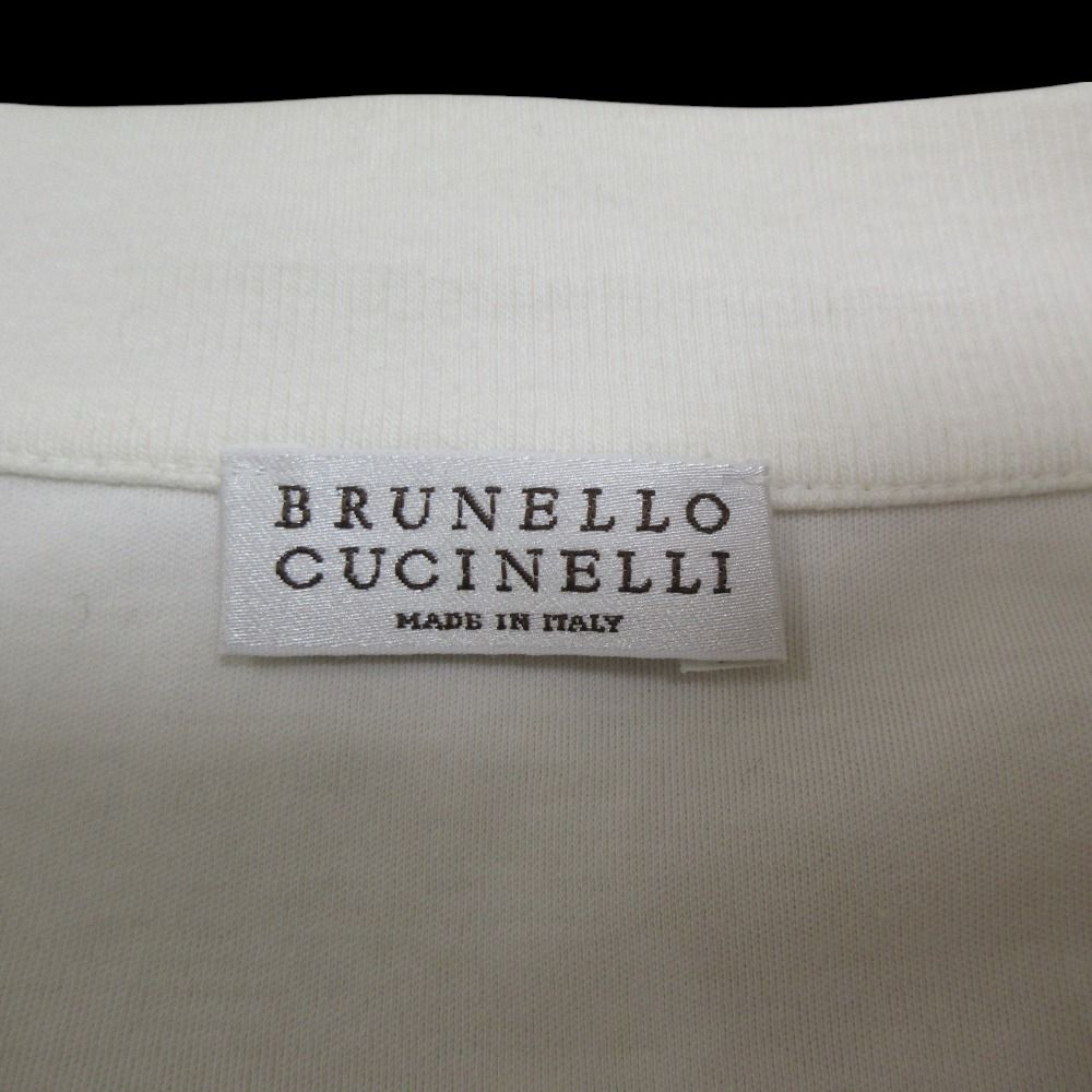 BRUNELLO CUCINELLI ブルネロクチネリ モニーレ Vネック 半袖 Tシャツ Mサイズ ホワイト レディース 古着 中古 BRUNELLO CUCINELLI ブルネロクチネリ モニーレ Vネック 半袖 T