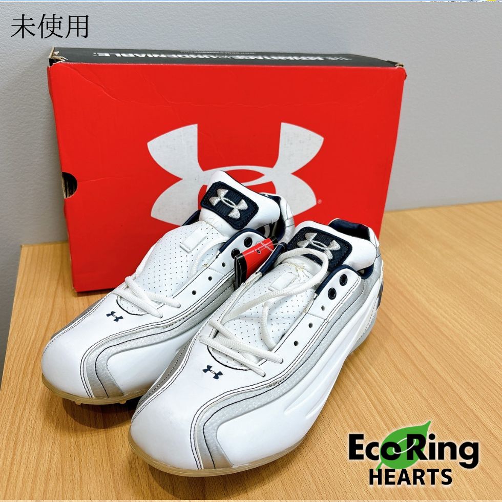 【未使用タグ付き】UNDER ARMOUR (アンダーアーマー) UAマイティウイングLOW 樹脂底スパイク シューズ 1097079-141 27.5 cm TID