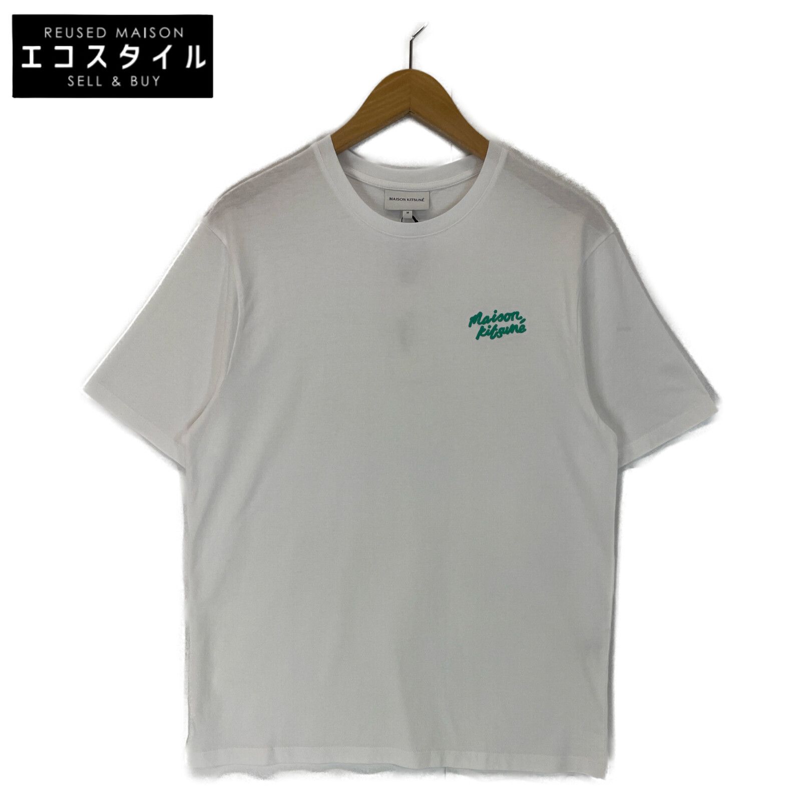 MAISON KITSUNE メゾンキツネ 【新品同様】LM00125KJ0008 ロゴ刺繍 半袖Tシャツ/ M