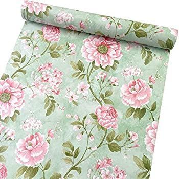 自己粘着Vintage Flower連絡ペーパー装飾シェルフライナー引き出しドレッサーステッカー17.7?X 196?Inches