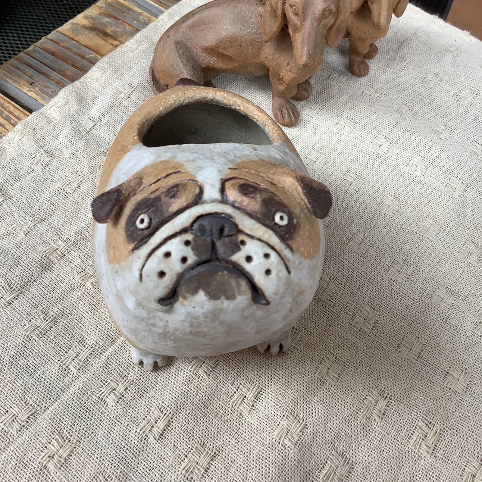 かとうゆみ たまむし工房 犬 陶器 益子焼