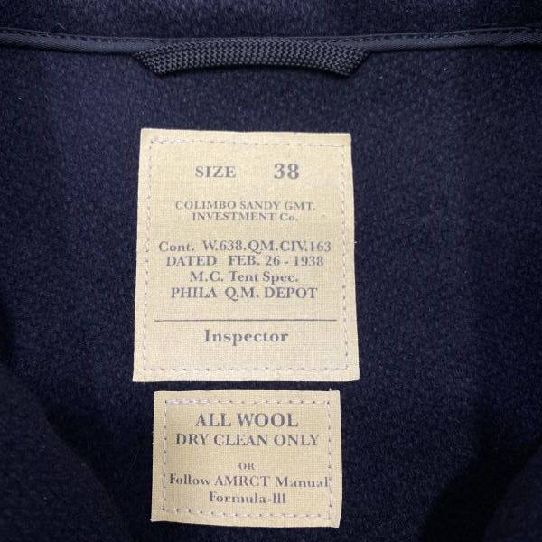 中古】COLIMBO BENNET FIELD COAT ネイビー サイズ38 ZX-0150 コリンボ