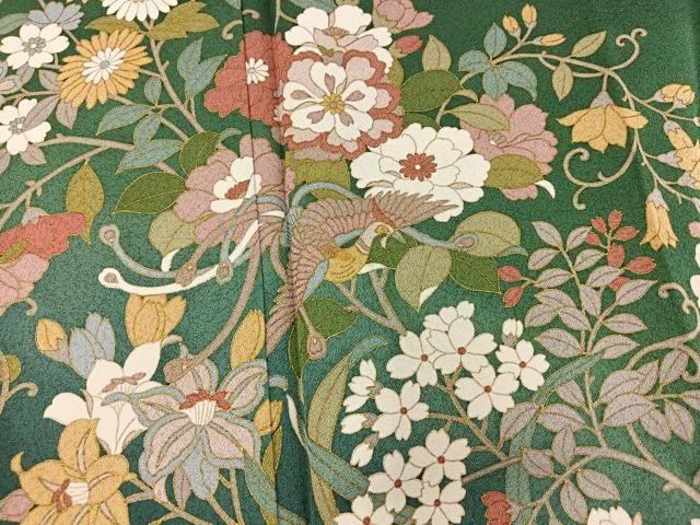 平和屋着物○訪問着 鳳凰草花文 暈し染め 金彩 正絹 逸品 AAAW4190np