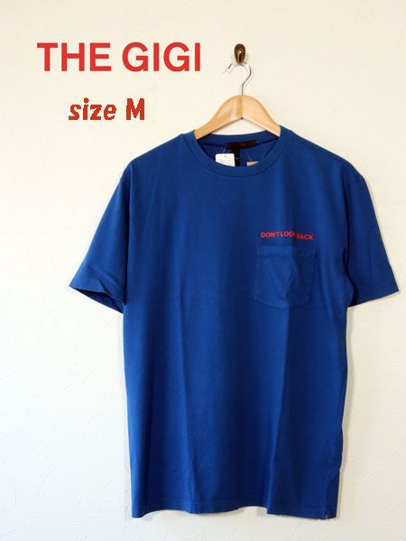 THE GIGI ジジ　ロゴ＆ポケット　Tシャツ　ブルー　 サイズM